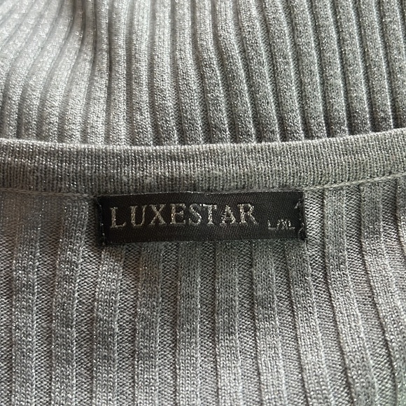 Luxestar Grey Womens Cable Knit Casual Pullover Sweater Size L/XL - Picture 8 of 13